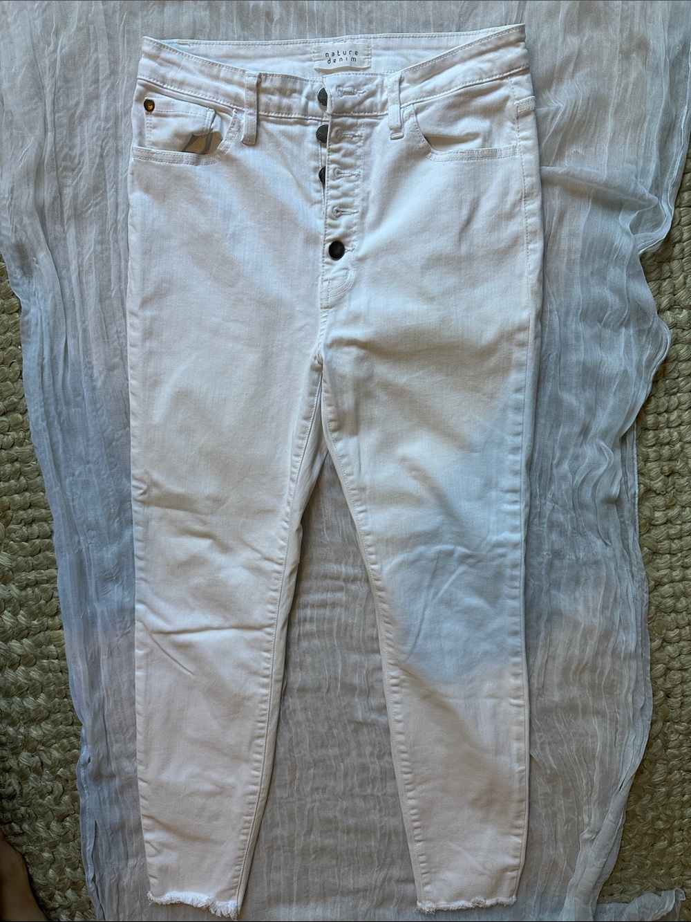 White Women’s Button-Fly Jeans